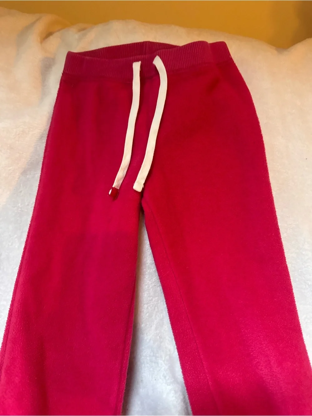 GAP Bright Fuchsia Knit fleece Pants with White Drawstring size 10